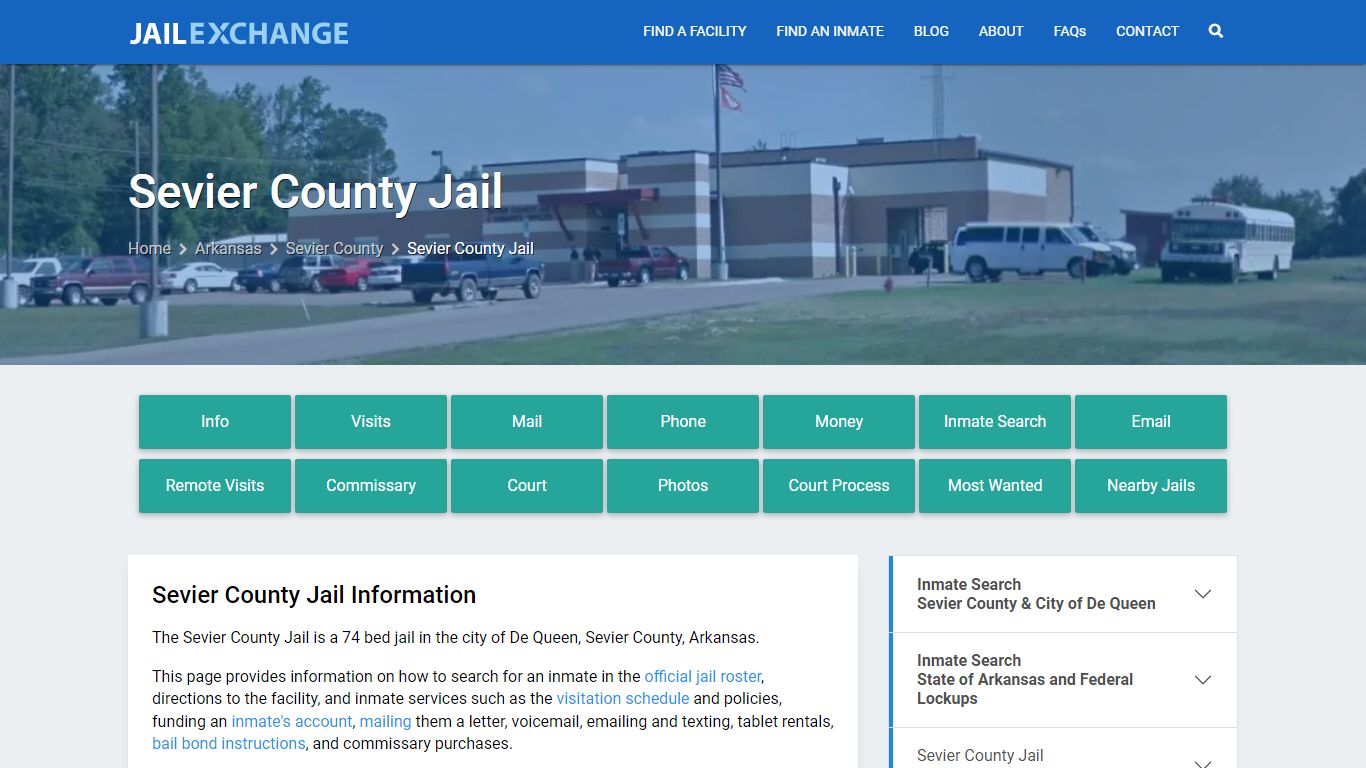 Sevier County Jail, AR Inmate Search, Information